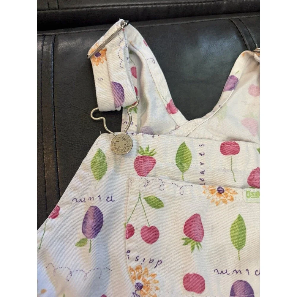 Vintage Rare Fruit Print OshKosh B'gosh Overalls 3T